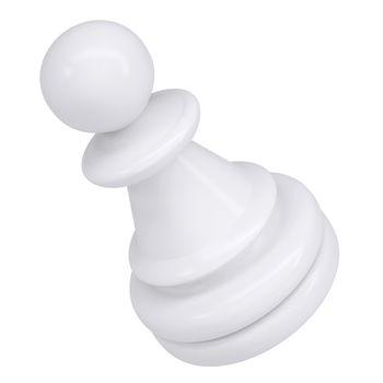 White pawn. Isolated render on a white background