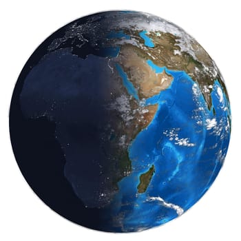 Photorealistic Earth. Day and night. Elements of this image are furnished by NASA