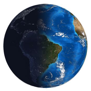 Photorealistic Earth. Day and night. Elements of this image are furnished by NASA
