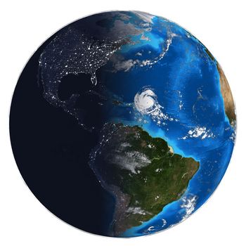 Photorealistic Earth. Day and night. Elements of this image are furnished by NASA