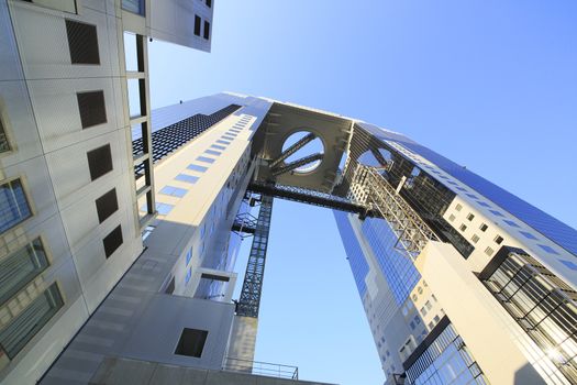 Tall office building in Osaka Japan