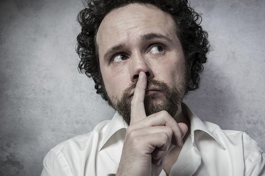 decisionmaking, man in white shirt with funny expressions