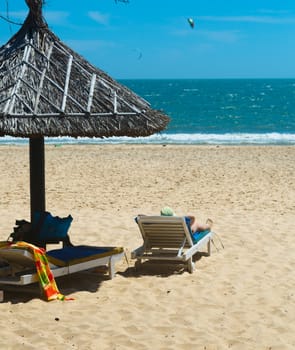 Beach umbrella. Mui Ne, Vietnam