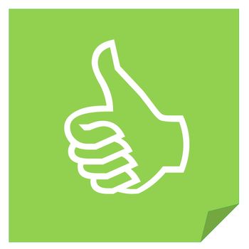 Green like vote icon in white background