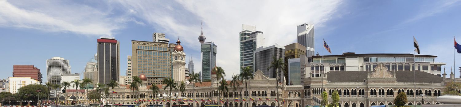 Kuala Lumpur Malaysia City Skyline from Merdeka Square Panorama