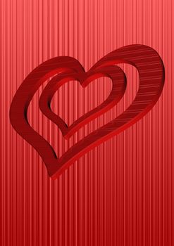 Three dimensional generate valentine's day strip background.