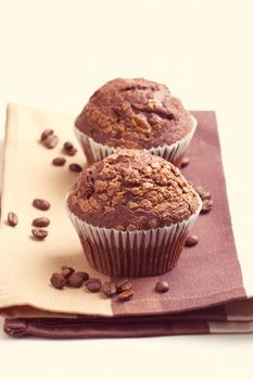 two chocolate chip muffins