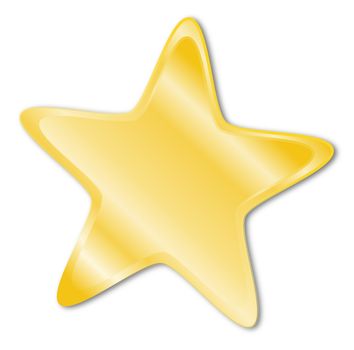 Decorative star with golden frame on a white background