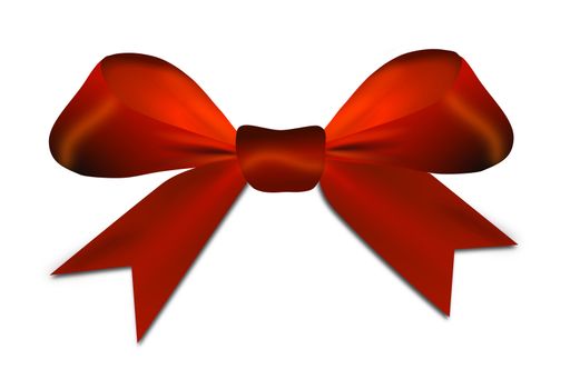 Red bow isolated on a white background