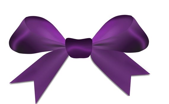 Purple bow isolated on a white background