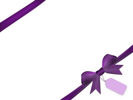 Purple bow isolated on a white background