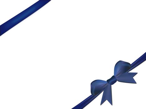 Blue bow isolated on a white background centered