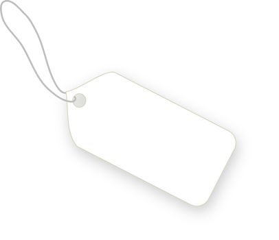 White tag on white background