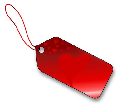 Valentine tag on white background