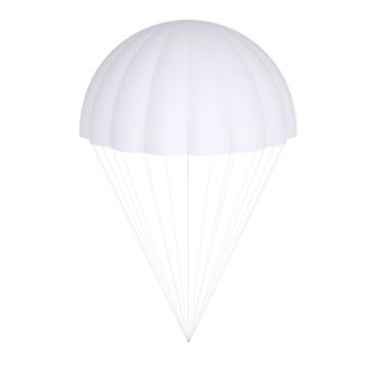 White parachute. Isolated render on a white background