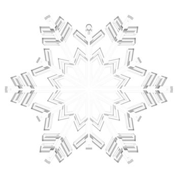 Glass Snowflake. Isolated render on white background