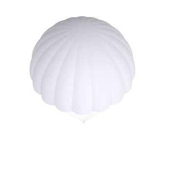 White parachute. Isolated render on a white background