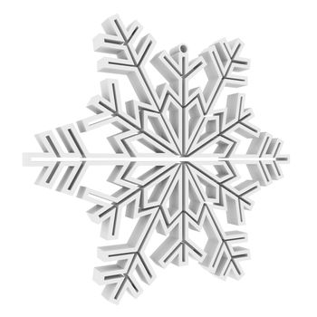 White Snowflake. Isolated render on white background