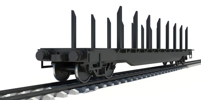 Wagon platform. Render on a white background