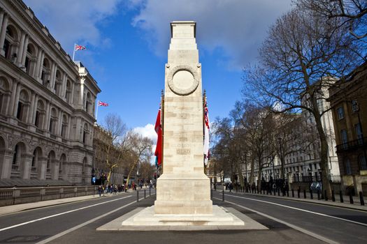 The Cenotaph War Memorial in Whitehall, London.