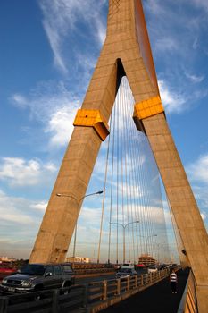 Cable bridge pylon, Bangkok, Thailand