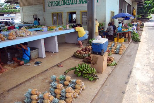 Town fruit market, South Pacific, Kingdom of Tonga