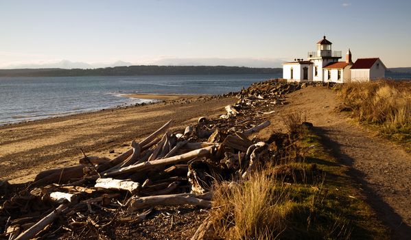 The Olympic Mountains Define the background in this Puget Sound Elliott Bay Nautical Scene