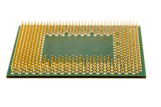 macro of computer processor isolated on white