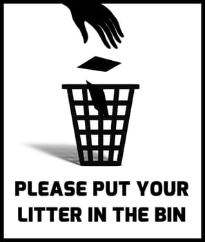 Illustration of a Litter notice sign