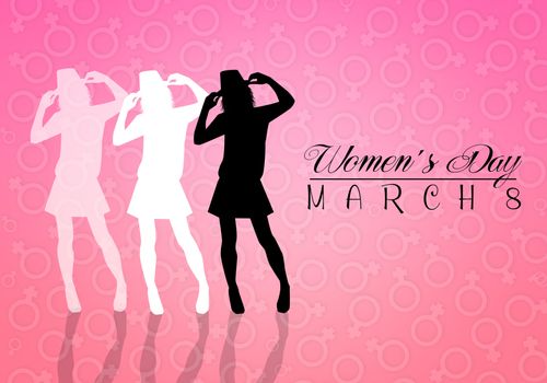 illustration of Woman silhouette for Women's Day