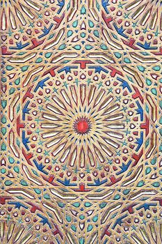 Ancient colored wood pattern, contemporary moroccan style