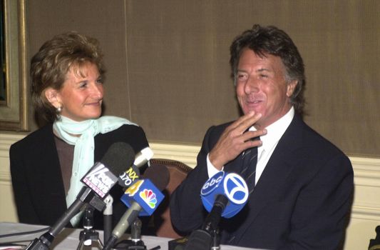 U.S. Ambassador Nancy Hirsch Rubin and Dustin Hoffman at the "Erasing The Stigma" presentation of awards to members of the media who have provided accurate portrayals of mental illness. 04-28-00