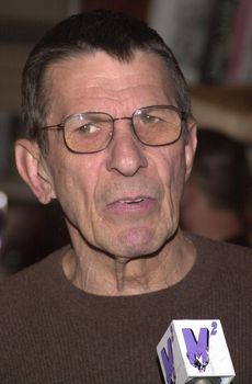 Leonard Nimoy at the Virgin Megastore in Hollywood to sign copies of the new DVD release of "Star Trek III: The Search For Spock," among other items, 04-26-00