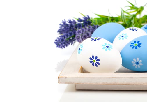 Easter eggs, on a white background
