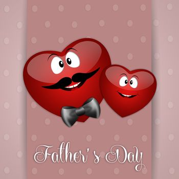 illustration of two heart for Father's Day