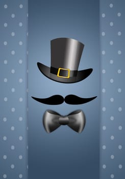 illustration of mustache with bow tie for Father's Day