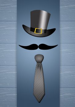 tie with mustache for Father's Day