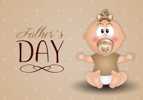 illustration of baby for Father's Day