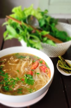 Thai noodle with vegetable, Delicious food