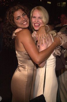 Elizabeth Giordano and Brooke Theiss at the premiere of Very mean Men in Beverly Hills. 08-15-00