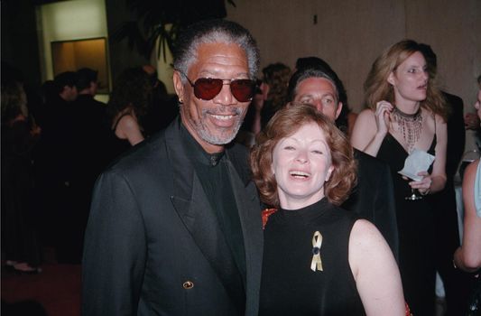 Morgan Freeman and Frances Fisher at the Hollywood Film Awards in Beverly Hills. 08-08-00