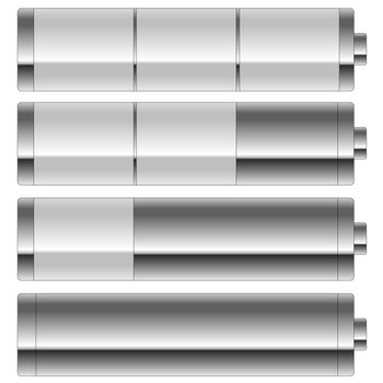 Grey battery level isolated in white background