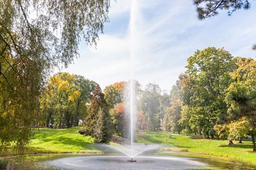 Fountain in the park of Czestochowa, Poland