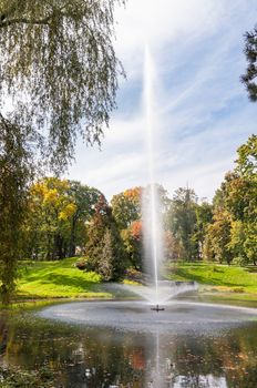 Fountain in the park of Czestochowa, Poland