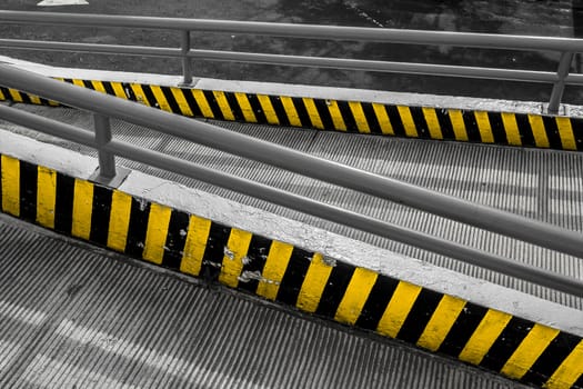 Commercial shop ramp in black and white and yellow