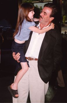 Tom Selleck and Steffani Brass at the premiere of the TNT movie Running Mates. 08-01-00