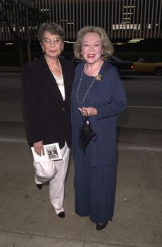 Jean Simmons and Glynis Johns at a memorial for Sir Alec Guiness in Beverly Hills. 08-24-00