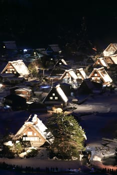 World Heritage, Light up of Shirakawago, Japan