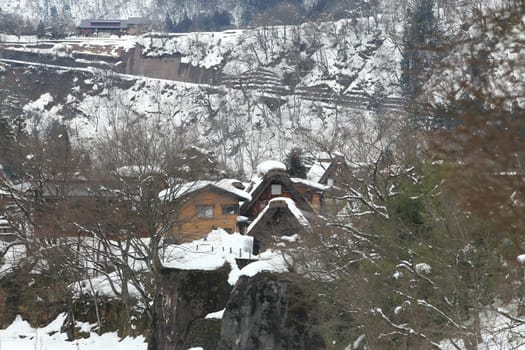 View from the Shiroyama Viewpoint at Gassho-zukuri Village, Shirakawago, Japan