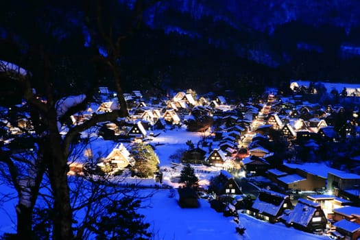 World Heritage, Light up of Shirakawago, Japan